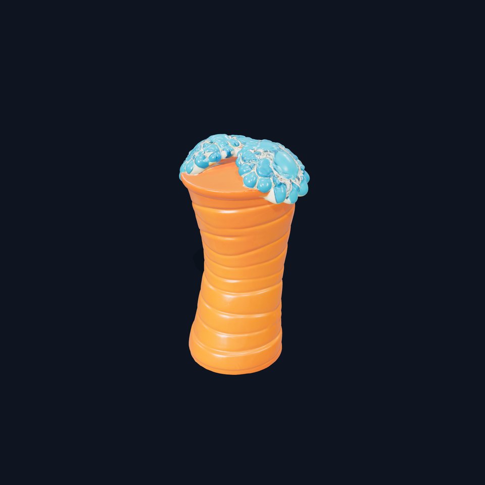 Amber Spiral Jewel Vase model pack